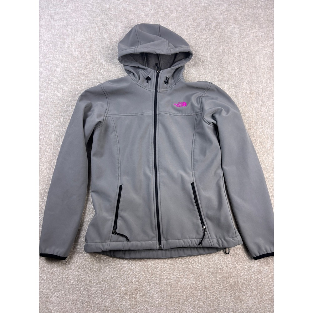 The North Face Womens Grey Pink Apex Bionic Softshell Hooded Jacket Size M